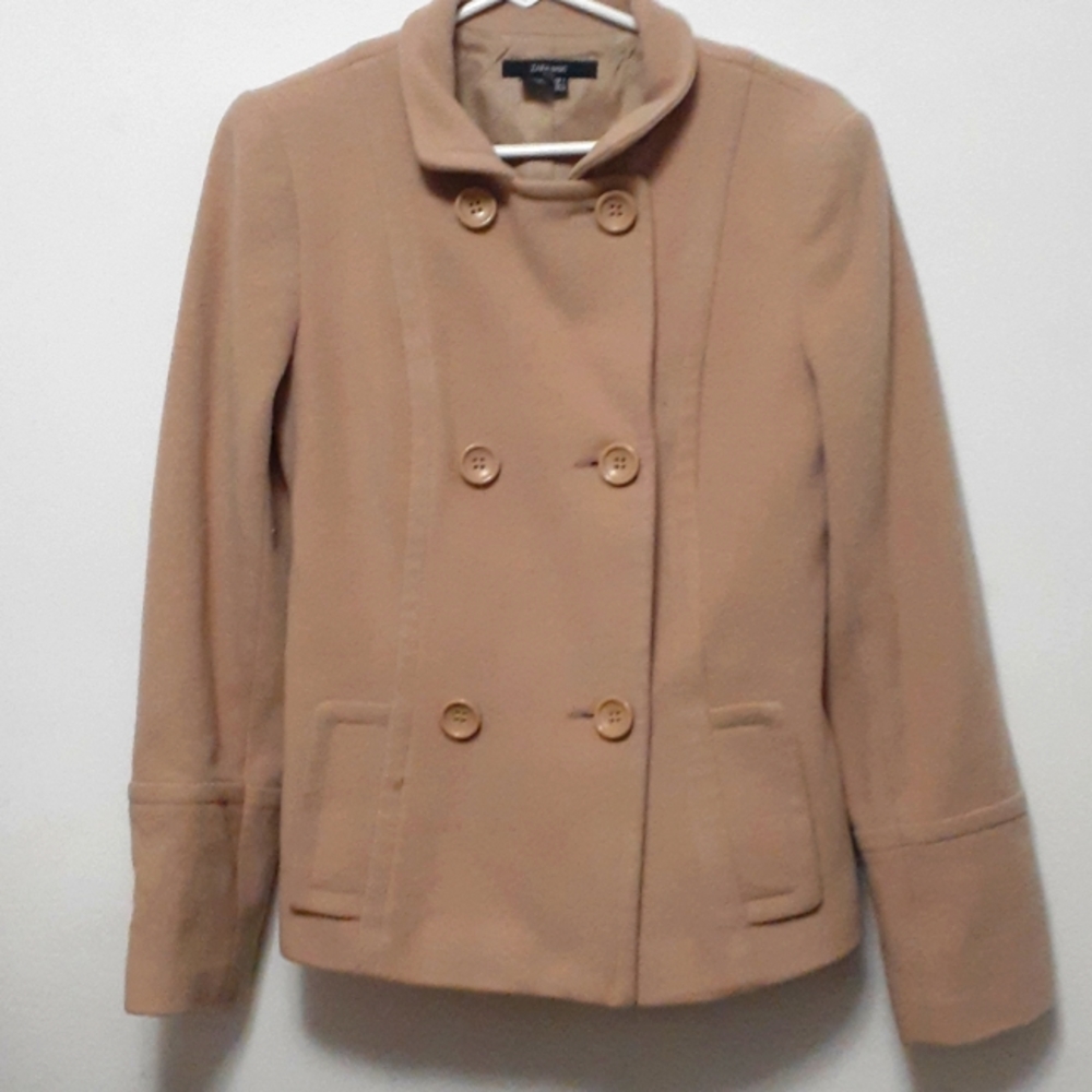 Zara Basic Wool Double Breasted Peacoat Size S - image 1
